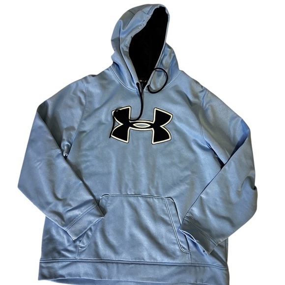 Under Armour Baby Blue Mens Storm Hoodie Size 2XL Very Gently Used No Signs Wear - Picture 1 of 9